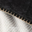 decorUhome Chenille Soft Throw Pillow Covers 24x24 Set of 2, Farmhouse Velvet Neutral Decorative Euro Pillow Covers with Stitched Edge for Couch Sofa Bed Home Decor, Black by CozyNest Decor
