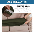 H.VERSAILTEX Velvet Stretch Individual Cushion Cover Plush Cushion Slipcover for Loveseat Sofa Furniture Protector Seat Cushion Sofa Cover (1 Piece Loveseat Cushion Cover, Olive) by CozyNest Decor