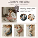 Cuddobaby Pregnancy Pillow 5-in-1 【Cooling Cover, Adjustable Firmness】 Patented Lock Design, Turn into O-Shape Nursing Pillow, 5-Point Full Body Support, Maternity Pillow with Travel Bag - Pink by TinyTreasures Baby Boutique