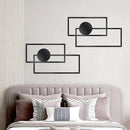 OYEFLY 2 Pcs Metal Abstract Wall Art,Modern Geometric Decor (Black, style 3) by CozyNest Decor