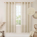 LAMIT Semi Sheer Linen Curtains 78 Inch Length for Living Room 2 Panels Set, Bronze Grommet Light Filtering Panels Neutral Drapes for Bedroom Farmhouse, 52 x 78 Inch, Linen by CozyNest Decor