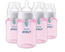 Philips Avent Anti-Colic Baby Bottle with AirFree Vent, 9oz, with Flow 2 Nipples, 1m+, 4pk, Pink, SCY703/14 by TinyTreasures Baby Boutique