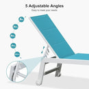 PURPLE LEAF Outdoor Chaise Lounge Set Oversize Adjustable Sunbathing Recliner Extra Wide Lounge Chairs with Side Table for Poolside Beach Outside Patio Aluminum Chaise Lounger Blue by GreenHaven Gardens