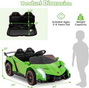 Costzon Ride on Car, Lamborghini Licensed 12V Battery Powered 4WD Sports Car with Remote Control, 3 Speeds, Hydraulic Doors, LED Lights, Towing Wheel, Horn, Music, Electric Vehicle for Kids Aged 3-8 by TinyTreasures Baby Boutique