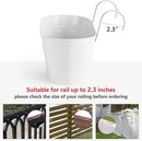 Dahey 3 Pcs Metal Iron Hanging Flower Pots for Railing Fence 15.7 Inch Hanging Bucket Pots Countryside Style Window Flower Plant Holder with Detachable Hooks for Garden Yard Home Decor, White by GreenHaven Gardens