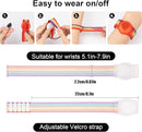 4 Pack Kids Wristband Compatible with Apple AirTag, Protective Case for Air Tag GPS Tracker Holder with Nylon Bracelet, Adjustable Anti Lost Watch Band for Toddler Child Elder (Rainbow & Blue & Pink) by TinyTreasures Baby Boutique