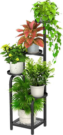 TOSKING 5 Tier Tall Plant Stand Indoor Outdoor, Heavy Duty Corner Shelf for Plants & Decor, Space Saving 3.9FT Metal Flower Pot Stand for Balcony, Garden, Living Room, Patio (Black, 47in) by GreenHaven Gardens