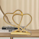 Gold Heart Sculpture for Living Room Decor Heart Decoration Gift for Her and Him Love Wedding Anniversary Couples Gift Modern Heart Statue for Home Coffee Table Dining Table Centerpiece Birthday Gift by CozyNest Decor