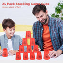 yeesport Sport Stacking Cups, 24pcs Sports Stacking Cups Sport Training Game for Challenge Competition Travel Party Gift for Kids and Adults (Purple & Red) by TinyTreasures Baby Boutique