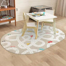 STARUIA Large Kids Rug for Playroom, 4'x6' Washable Road Rug for Nursery, Non-Slip Car Rugs for Boys Room, Tan Traffic Classroom Rugs Soft Baby Play Mat for Dorm Toy Room Tent by CozyNest Decor