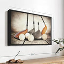 Elephant Stock Golf Sets Wall Art - Horizontal Framed Canvas - 1-Piece Mancave Wall Decor - Photography Sports Canvas Print - Yellow and Brown Decor for Wall - 19" X 13" by CozyNest Decor
