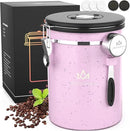 35OZ Coffee Canister for ground coffee with Date Tracker,pink 304 Stainless Steel Kitchen Food Airtight storage container for Coffee Beans or Grounds, Tea, Sugar by CozyNest Decor