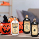 Uiifan 31 Pcs Halloween Potion Bottles Set Including Glass Apothecary Bottles with Cork Stickers and Pendants Halloween Decorations Indoor Party Supplies(White, Black,8.5 oz) by CozyNest Decor