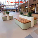 Outdoor Bench - Modern Outdoor Park Planter Bench Includes Luxurious and Simple Flower Box & Wooden Seating Area for Commercial Plaza,Food Court(55.12IN) by GreenHaven Gardens