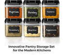 Shazo 6 PC Airtight Food Storage Containers - BPA Free Clear Plastic Snack & Spice Containers with Easy Lock Lids - Kitchen and Pantry Organization for Herbs, Coffee, Tea - 0.5L / 2.1 Cups by CozyNest Decor