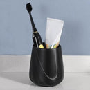 Marble Black Toothbrush Holder for Bathroom - Ceramic Tooth Brushing Holders, Toothbrush Cup, Toothpaste Organizer for Bathroom Countertop, Makeup Brush Holder, Pen Holder for Home Desktop Storage by CozyNest Decor
