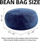 Bean Bag Chair 3Ft, Memory Foam Filled, Large Beanbag Chairs for Adults and Teens, Soft Sofa with Removable Flannel Cover, Round Couch for Living Room Bedroom College Dorm (Blue, 3FT-36×36"×24") by CozyNest Decor