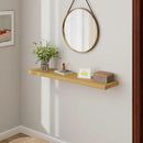 Floating Shelves 48 Inch Long, 48"W x 9"D Wall Shelf Invisible Bracket, 9 Inch Deep Floating Shelf for Wall, Rustic Wooden Shelves for Living Room, Kitchem, Bedroom, Oak Color, Set of 1 by CozyNest Decor