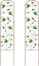 Set of 2 Hummingbird Metal Garden Trellis for Climbing Plants, Decorative Vegetables Flowers Vine Trellis for Outdoor Patio 60'' H x 11'' W by GreenHaven Gardens