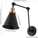 JONATHAN Y JYL7462A-SET2 Rover 7" Farmhouse Industrial Adjustable Arm Metal LED Wall Sconce Rustic Bohemian 2700K 4W Bulb for Entryway Lobby Kitchen Bathroom Bedroom Hallway, Black (Set of 2) by CozyNest Decor