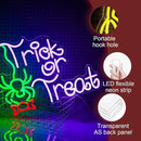 Trick Or Treat Neon Sign Funny Spider Candy LED Neon Light for Wall Decor Dimmable USB Halloween Light Up Sign for Halloween Party Home Neon Decor (16.7 * 12.8In) by CozyNest Decor