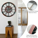 36 Inch Moving Gear Wall Clock, Oversized Wall Clocks, Clock Living Room Decor, Solid Wood Frame, Battery Operated, Large Wall Clock with Industrial for Fireplace(Black Walnut) by CozyNest Decor
