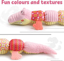 LIGHTDESIRE Baby Toys Musical Crocodile,Infant Toys Stuffed Animals Toy with Ruler Design and Ring Bell,Baby Teething Toy for Tummy Time Newborn Boys Girls 0 3 6 12 Months(Pink) by TinyTreasures Baby Boutique