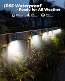 12 Pack Solar Fence Lights Waterproof, Motion Sensor Deck Lights Outdoor, Cold White LED Outside Lights Wireless for Wall Yard Steps Stairs Garden - Black by GreenHaven Gardens