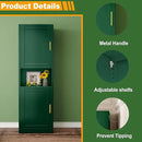 Tall Narrow Storage Cabinet 66.93" H Tall Bathroom Cabinet Metal Pantry Cabinets, 4 Adjustable Shelves for Kitchen, Home Office, Living Room, Dinning Room (20 inches Wide Green) by CozyNest Decor