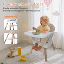 9 in 1 Convertible Baby High Chair with Booster, Wooden Highchair for Babies and Toddlers with Adjustable Tray & 5-Point Harness, Multi-Functional Growing Seat for Feeding, Learning & Play, Beige by TinyTreasures Baby Boutique