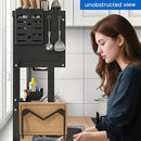 Dish Drying Rack, 3-Tier Over Sink Dish Drying Rack, 33.5" Over Sink Dish Rack for Small Kitchen, Space-Saving Dish Rack with Cover, Baskets, Utensil, Large Sink Storage Organizer Black by CozyNest Decor