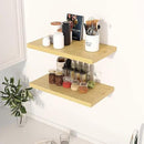 24" Floating Shelves for Wall, 12" Deep Slim Oak Floating Shelves, Wall-Mounted Shelves for Bedroom, Living Room, Kitchen, Bathroom - Set of 2 by CozyNest Decor