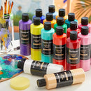 Shuttle Art 18 Colors Acrylic Paint Bottle Set (250ml/8.45oz), Rich Pigmented Bulk Painting Supplies for Artists, Beginners and Kids on Rocks Crafts Canvas Wood Ceramic by TinyTreasures Baby Boutique