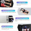 Tylza Wine and Beverage Refrigerator, 24 inch Dual Zone Wine Beverage Cooler Built-in and Freestanding, with Seamless Stainless Steel Door Quick Cooling Under Counter Beer Wine refrigerator by CozyNest Decor