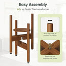 2 Pack Adjustable Plant Stand, Bamboo Plant Stand Indoor with Tray, Wood Plant Stand for 8 to 12 inches Flower Pots, Single Mid Century Modern Plant Stand for Indoor Plants, Walnut by GreenHaven Gardens