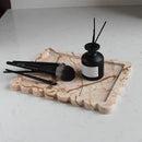 Natural Luxury Scalloped Marble Tray 10.8"x8", Rectangle Vanity Tray for Bathroom Kitchen Counter, Decorative Tray for Dresser Home Decor (Pink Marble) by CozyNest Decor