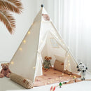 Teepee Tent for Kids-Portable Children Play Tent Indoor Outdoor (White with Mat) by TinyTreasures Baby Boutique