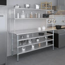 AmGood Stainless Steel Double-Tier Shelf | Work Table Overshelf | NSF Certified | Fits Over Tables | Many (72 in. Long x 18 in. Deep) by CozyNest Decor