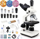 40X-5000X Microscopes trinocular for Kids Students Adults, with Prepared Slides 30p, Microscope Accessories, Compound trinocular Microscope,Microscopes for School Laboratory by TinyTreasures Baby Boutique