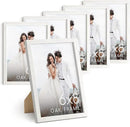 HAUS AND HUES 6x8 White Oak Wooden Picture Frame - Set of 6 6x8 Poster Frame - Premium Oak, Vertical Hang, Shatterproof Plexiglass - Ideal for Home, Room, Office (6x8-inch, White, Set of 6) by CozyNest Decor