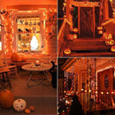 Brizled Orange Halloween Lights, 33ft 100 LED 5mm Wide Angle Orange Halloween String Lights, 120V UL Certified Connectable Mini Amber Light String for Tree Party Home Indoor Outdoor Decor, Black Wire by TinyTreasures Baby Boutique