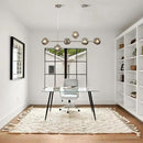 KCO Modern 6-Light Ceiling Pendant Lighting Mid-Century Glass Globes Sputnik Pendant Lamp Hanging Adjustable Chandelier for Kitchen Island Living Dining Room (Silver+Smoke Grey) by CozyNest Decor
