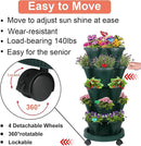 Vertical Planter, 5 Tier Stackable Strawberry Planter with Garden Tool Set, Movable Indoor/Outdoor Garden Herb Pot for Growing Vegetables and Succulents, Green by GreenHaven Gardens
