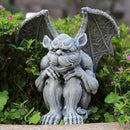 OwMell Gargoyle Statue Garden Guardian Sculpture Figurine Gothic Indoor Outdoor Garden Decor Statue 7 Inch - Sitting by GreenHaven Gardens