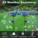 DREAMSOUL 2 Pack Peacock Solar Lights Outdoor Waterproof, Metal Outdoor Solar Lights for Yard Garden Peacock Decor by GreenHaven Gardens