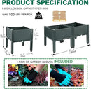 Emalie Raised Garden Beds Elevated Plastic Planter Box with Drainage Plugs Perfect for Vegetables Flowers Herbs Growing Outdoor, 31.5" Lx15.7 Wx16.5 H Grey by GreenHaven Gardens