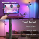 RGB Floor Lamp, 36W LED Dimmable Standing Lamp with 3 Swivel Lights, Color Changing Tall Lamp with Remote, Stepless Dimmable Modern Floor Lamps for Living Room, Bedroom, Gaming Room,Office by CozyNest Decor
