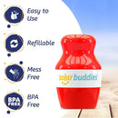 Solar Buddies Sunscreen Applicator - Single Red - Refillable Roll on Sponge Sunscreen, Suncream & Lotion Applicator For Kids, Adults & Families - Holds 3.4fl oz, Perfect Size for Travel by TinyTreasures Baby Boutique