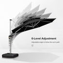 PURPLE LEAF 11ft Patio Umbrella With Base Solar powered LED Cantilever Umbrella with LED lights Windproof Outdoor Offset Umbrella for Garden Deck Pool Patio, Black by GreenHaven Gardens