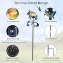 VCUTEKA Solar Lights Outdoor Metal Garden Stake Waterproof Crackle Glass Globe Garden Decor Butterfly for Pathway, Lawn, Patio, Yard by GreenHaven Gardens